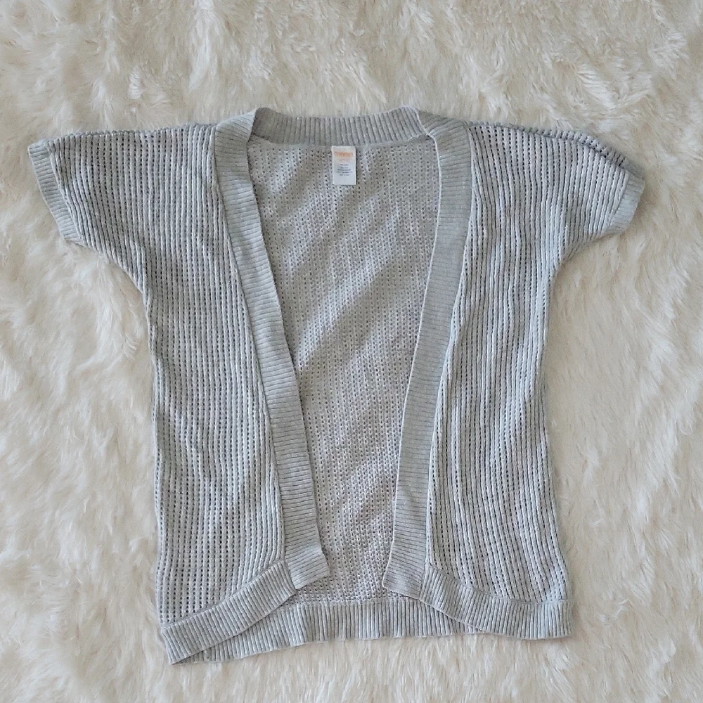 Gymboree Light Gray Open Front Cardigan Sweater Girls Size 7/8